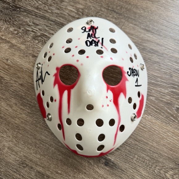 Jason Voorhees Mask Auto Autographed Sign Ari Lehman JSA Horror Inscription - Picture 1 of 5